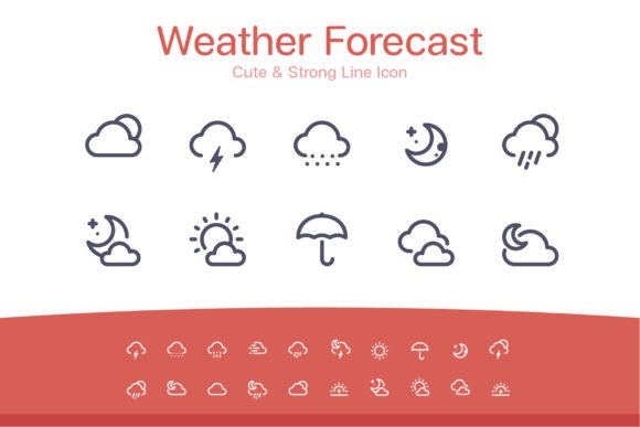 Enhance Your Projects with Weather Forecast Line Icons