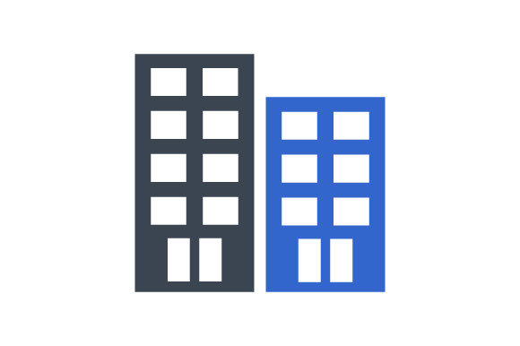Stylish Building, Apartment Icon for Design Projects